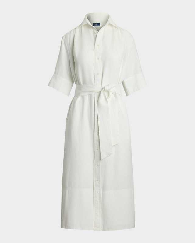 Belted Linen Shirtdress